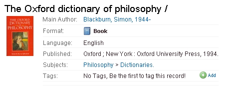 Picture of the Oxford Dictionary of Philosophy