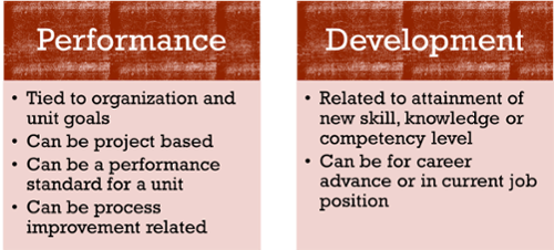 Performance/Development Chart