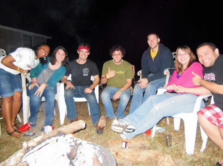 HESA students a bonfire social.