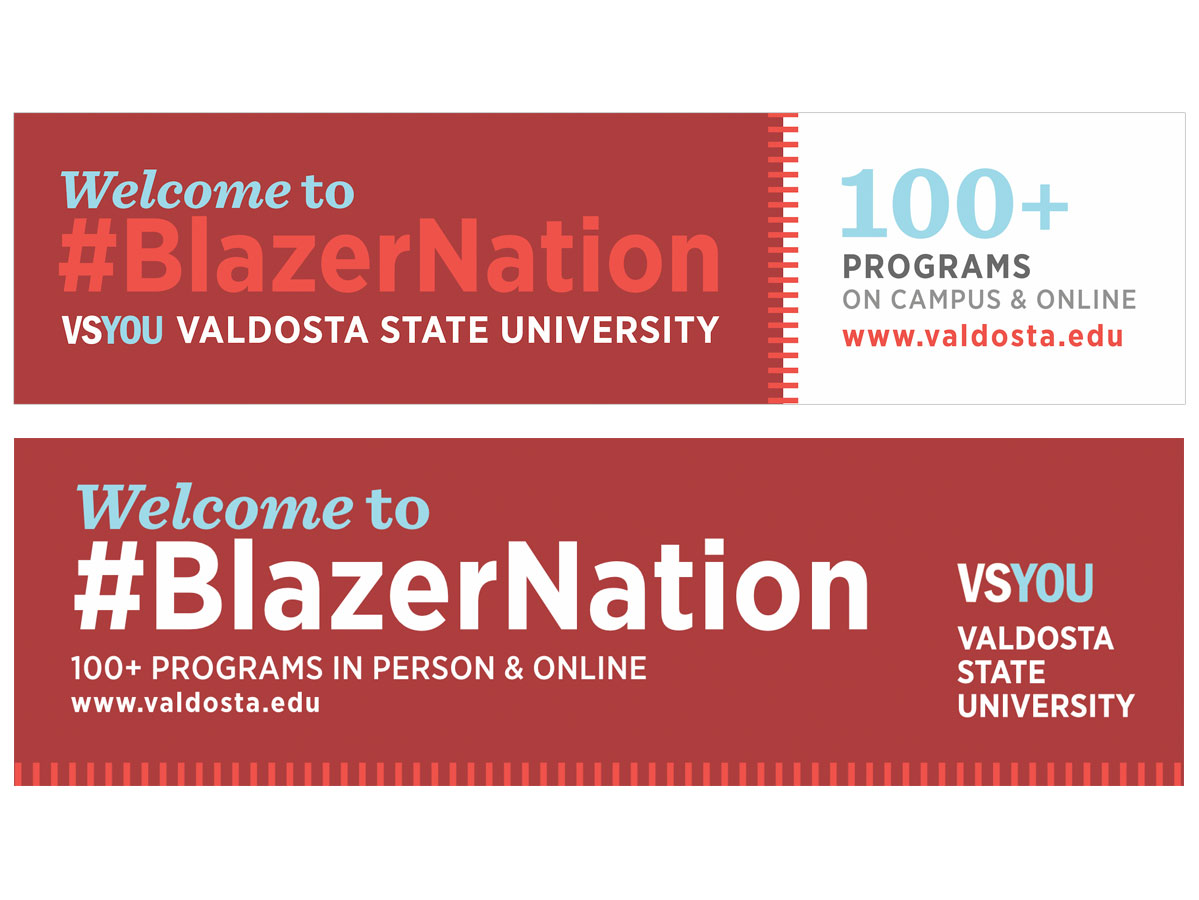 Blazer Nation Billboards - These billboard designs were created to be displayed locally around the region. They exemplify the VSYOU brand and welcome new comers to "Blazer Nation."